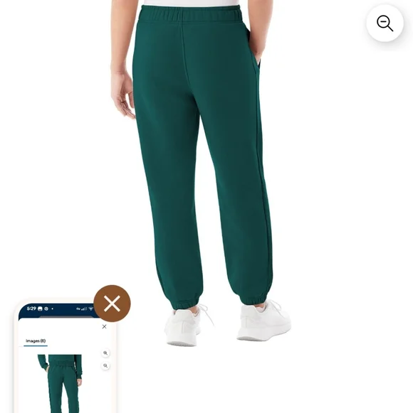 Members Mark Women's Fleece Lined Sweatpants Joggers, M, Dark Green, Warm! - Picture 2 of 9